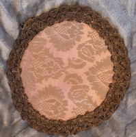 Old brocade round tablecloth 2. (M2154)