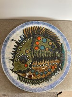 M.Kiss Katalin fish wall decorative plate chamotte a1