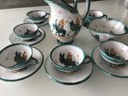 Mária Gosztonyi ceramics, mocha set, 16 pcs