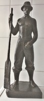Metky ö. Fisherman, bronzed resin, 46 cm high