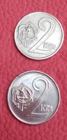 Czechoslovak 2 Crowns 1974, 1990