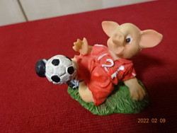 Hand painted soccer piglet. Size: 6.5 x 4 x 4.5 cm. He has! Jókai.