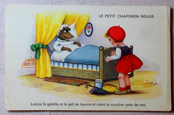Vintage francia  Jim Patt mese képeslap Piroska