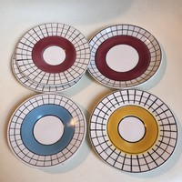 Kispest granite checkered saucers, 5 pcs