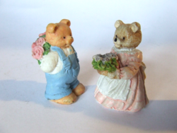 Cute tiny, mini resin bear, teddy bear couple, teddy bear couple figure-charming valentines day gift