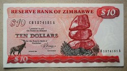 Zimbabwe 10 Dollars 1983 Aunc