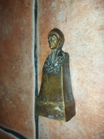 Dante bronz szobor, 10 cm magas, 212 gr, rendkívül finom darab, szignós