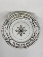 Régi német porcelán tányér idézettel - Ezüstlakodalom alkalmából - CZ