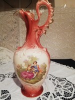 Eladó régi porcelán angol romantikus jelenetes gyönyörű nagy méretű karaffa!