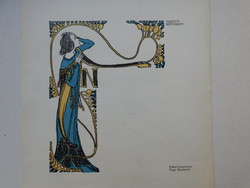 Alexander the Great (1869 - 1950) Art Nouveau linocut, 1910s