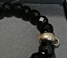 Original thomas sabo bracelet faceted onix stone + gift thomas sabo presentation stand
