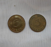 German money - coin, 5 pfenn (g, Karlsruhe)