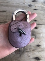 Large padlock with old old works inscribed gogi
