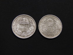 Silver i. Ferencz József 1 crown 1912 and 1915 together - free postage