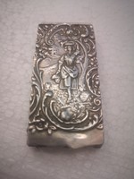 Antik német hanau rosenau ezüst szelence névjegytartó gyufatartó doboz