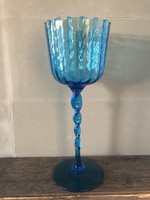 Nagy méretű kék üveg kehely