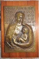 Lesenyei Márta bronz falikép : Jöjj hát áldott béke...