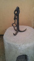 Antique original 200-year-old wrought-iron iron cat iron hook cat Janiss renovated
