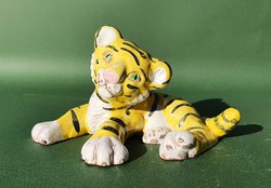 Régi ritka Izsépy Margit kerámia tigris figura