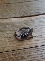 Olasz design ezüst gyűrű gránát kővel