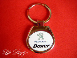 Peugeot boxer oval metal keychain