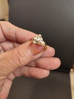14 k antik arany gyűrű gyémántal