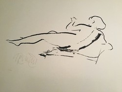 László Diamond (1935-): female nude screen print 1/40.