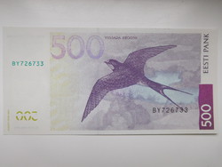 Észtország 500 korona 2007 UNC A legnagyobb címlet! Ritka!