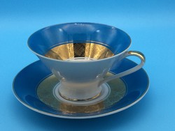Thüringiai teás csésze szett kék és arany