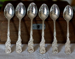 6 Spoons of Hildesheim rose, silver-plated tea, one teaspoon at a time