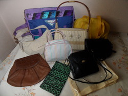 Régebbi bőr, textil, műbőr női táska csomag ( 10 db. )