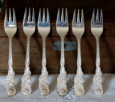6 pcs rose, silver-plated, dessert, cake fork in Hildesheim, in one