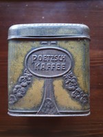 RITKA antik RICHARD POETZSCH 100 éves kávés lemez doboz, fém doboz