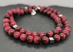 Unique Tiger's Eye Necklace 925 Sterling Silver Clasp - New