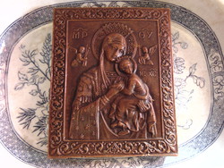 Beautiful old wax wall decoration on religious theme