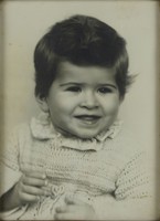 1H768 Régi keretezett gyerek csecsemő fotográfia 1950