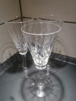 3 db kristály pezsgős pohár. (Apró hibákkal!)