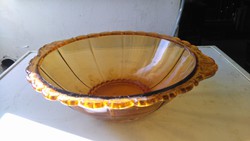 Honey colored German art deco glass offering