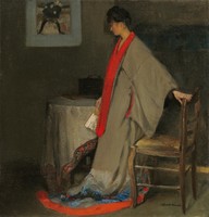 Alfred Henry Maurer - young girl in kimono - reprint