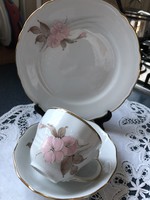 Gyüjtői pasztell rózsás különleges fülü Bavaria reggeliző teás csésze szett
