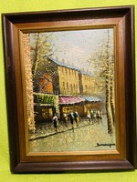 Large street painting painted in modern French style, oil painting,