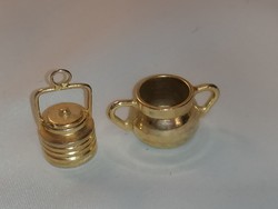 Gilded pots for dollhouse 66.