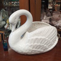 Large ceramic swan pot, flowerpot, centerpiece.