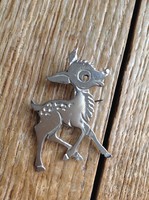 Old deer bambi metal brooch