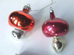 Szépséges nagyobb méretű üveg gomba alakú karácsonyfa díszek,karácsonyfadíszek 2 db egyben-dekoráció
