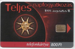 Magyar telefonkártya 0919  1999 Napfogyatkozás   ODS 4     100.000      db.
