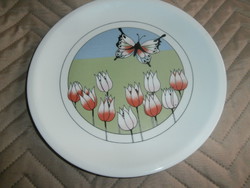 Alföldi ritkaság pillangós tulipános ajándék tányér