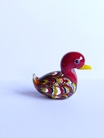 Miniatűr muránói üveg kacsa figura