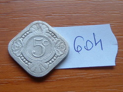 Curacao 5 cents 1948 Wilhelmina, copper-nickel, # 604