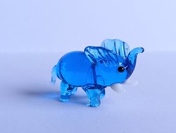 Miniatűr muránói üveg kék elefánt figura